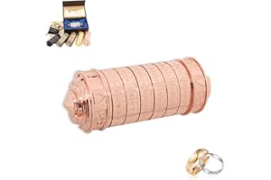 NEWUPZSI Da Vinci Code Mini Cryptex cadeau st saint valentin homme femme Papa Couple Original Maman Mot de Passe avec Deux Anneaux idee Rigolo Secret Personnalisé Cadeau Noel Couple Copine Maman Papa