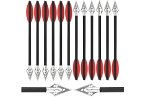 HNZMDY Tiro con Arco Pernos de Ballesta de Carbono 7 Pulgadas Flechas de Ballesta con Cabeza Ancha para la Caza con Ballesta (12pcs)