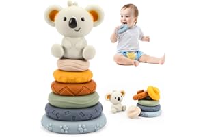 Wodovia Juguetes Bebes 6-12 Meses, Cubos Sensoriales de Apilamiento Suave para Dentición, 7 Piezas Bloques Construccion Cubos Apilables, Educativo Juguetes Montessori 6 Meses en Adelante