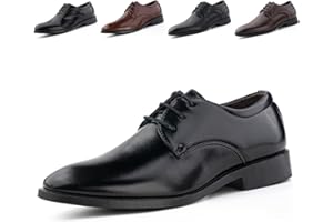 HITMARS Chaussure Derby Homme Oxford Chaussures Cuir Ville Lacets Mariage Dressing Business Cuir Vernis Chaussures Costume Brogue Respirant Noir Marron 39-47