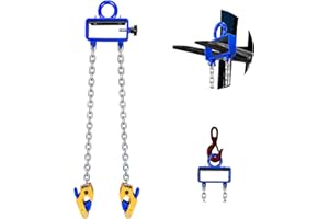 FITHOIST Updated Chain Drum Lifter | 1 ton(2200 lbs) Capacity Vertical Drum Lifter Chain Sling | Carbon Steel Hook with Built-in Spring | Fit for 30-55 Gallon Barrel