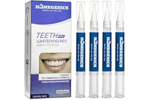 HomeGenics Teeth Whitening Pen 4-Pack, 60+ Uses, Brighten Your Smile in Just 1 Week with Tooth Whitening Kit - Fast, Gentle, Enamel Safe Whitening Gel for White Teeth