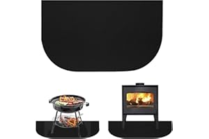 KUNAXKU Feuerfeste Kaminmatte 80x50cm Feuerfeste Unterlage Schwarz Funkenschutzplatte für Schutz von Fußböden Verwendet