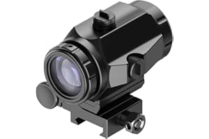 Feyachi Red Dot M40 Lot de 3 loupes avec support rabattable sur le côté, réglage de la mise au point, évent et élévation réglables, hauteur 37/40 mm, noir