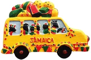 WEDARE MAGNET SOUVENIR Slhsy Bus Jamaica 3D magnete per frigorifero Souvenir regalo, fatto a mano casa e cucina decorazione Jamaica frigorifero magnete collezione C