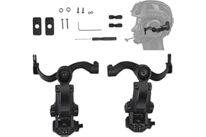 Gunyoo Taktischer Helm ARC Schienenadapter, Taktisches Pickup Headset, Mehrwinkeldrehung, Geräuschunterdrückung, Gefederter Kopfhörerhalter, für OPS Core ARC Team Wendy
