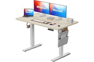 Marsail Höhenverstellbarer Schreibtisch, Elektrischer Höhenverstellbarer Schreibtisch mit Storage Tasche, Stehpult für Home Office Computertisch…