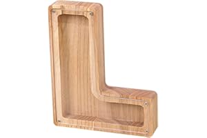 Dzmuero Hucha, Alfabeto A-L Tarro De Almacenamiento del Alfabeto, Alcancía Caja De Monedas De Madera Caja De Dinero Creativa con Alfabeto Inglés Niños Adultos Nombres De Bricolaje