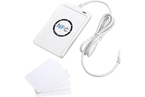 SiRyder Lecteur NFC,NFC RFID Reader Writer Lecteur Écrivain RFID et NFC Plug and Play Lecteur CIE NFC RFID Acr122u ISO 14443A/b Logiciel Gratuit en Blanc NFC Card Lecteur CIE USB