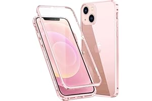 Colala Hülle für iPhone 15 Magnetische Adsorption Handyhülle Hartglas mit Vorderseite und Rückseite,Metallrahmen Case mit Eingebaut Magnet,Ultra Dünn 360 Grad Schutzhülle - Rosa