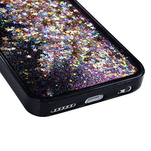 iPhone 6S Case, iPhone 6 TPU Case KASOS Black Glitter Bling Sparkle Hard Bottom PC + Flexible Soft TPU Bumper Cover Quicksand Design [Ultra Slim Thin] [All Around Protection] [Perfect Fit] Protective Case Cover for iPhone 6S, iPhone 6 (4.7inch)