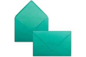 FARBENFROH BY GUSTAV NEUSER FarbenFroh Sobres de color azul Pacífico, 50 unidades, DIN C5, 22,0 x 15,4 cm, adhesivo húmedo, sin ventana, tarjetas de Navidad, felicitaciones