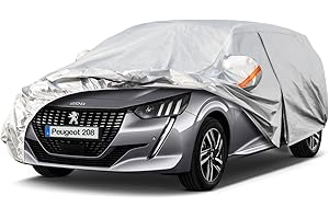 Kayme 6 Layers Hatchback Car Cover Waterproof Breathable, Custom Fit Peugeot 208 (2012-2023), Outdoor Full Small Car Cover Sun Rain UV Dust All Weather Protection. Shipping From European Warehouse.