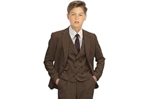 LIRDDY Boys Tweed Suit 3 Piece Herringbone Suit for Boys Slim Formal Page Boys Suit Kids Wedding Suits Outfit Tuxedos