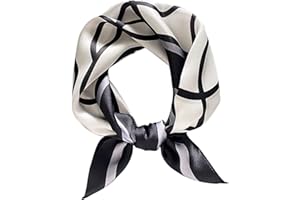 Aufeel 100% Real Mulberry Silk Women Small Square Neck Scarfs 21" Lightweight Headscarf Printed Neckerchief Gift Packed
