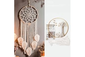DUORIES Kit Attrape-rêves en Macramé - Fil de Coton pour Bricolage, Artisanat, Décoration Murale et Cintre de Plantes