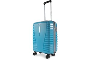 Aristocrat Airpro 55 cms Small Cabin Polypropylene Hardsided 8 Wheels Luggage/Suitcase/Trolley Bag- Coral Teal Blue