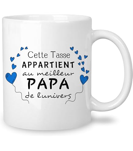 Mug Super Papa Rétro Avec Cape - Cadeau Original Pour Fête Des Pères Ou Anniversaire