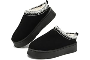 Rumkok Bottes Femme Hiver, Chic Chaude Confort Antidérapant Fourrées Imperméables Bottes de Neige, Adulte Boots Bottines Fourrées Chaussettes Chaussons pour L'extérieur