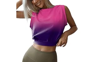 GXYANIAOY Sport Oberteile Damen Crop Top Ärmelloses Bauchfrei Sport Shirts Fitness Sporttop Yoga Oberteil Workout Tank Tops Frauen Gym Sportoberteile Running T-Shirts Sommer Trainieren Shirt
