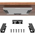 MOETYANG Under Desk Laptop Mount, Under Table Holder Storage for Laptop, Tablet, Keyboard, Mac Mini, MacBook, Organizer Rack Storage Shelf, Easy to Install with Screws or Adhesive Tape, Black