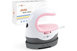 HTVRONT Mini Heat Press Machine - for DIY Heat Transfer Machine with Insulated Safety Base, Portable Heat Press for Iron On Vinyl, Tshirts, Crafts, Hat, Cap, Pillow (Baby Pink)