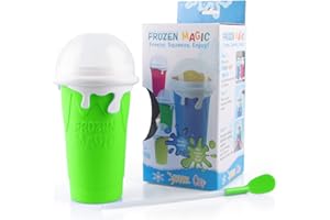 BINGGUNYO Magic Quick Frozen Smoothies Cup, Slushy Maker Cup, DIY Squeeze Ice Cup, Vaso Mágico para Smoothies Congelados Rápidos, Vaso para Hacer Granizados, Vaso Mágico Congelado (Verde)