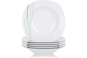 Veweet, série AVIVA, 6 assiettes creuses, 28.5*14.5*27cm, en porcelaine