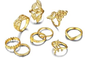 GOLDCHIC JEWELRY GoldChic Bague Femme Acier Inoxydable Anneaux du Doigt Alliance Fille Midi Phalange 2/3/4/5/8/9/16 Pcs Fiançailles Ultra Fine Twist-[Argenté/Doré/Or Rose] Cadeau Noël Fêtes des Mères Grâce Mariage