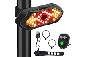 AOUZOVLI Clignotant Velo,Clignotant Vélo,Clignotant Trotinette Electrique,Clignotant Velo Electrique avec Télécommande,Rechargeable par USB,32LED,Adapté Aux Vélos et VTT
