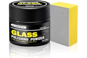DONGCILL Kit de Polissage de Verre, Enlever rayure profonde verre, Poudre de Polissage de, Kit polissage, Dissolvant D'éraflure de Pare-Brise de Fenêtre de Voiture, pour Nettoyage en Profondeur,30g