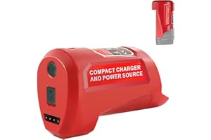 NUOGEDZ M12 Akku Ladegerät mit Typ-C Anschluss & DC 12V Ausgang, Ersatz-Netzteil für Milwaukee M12 12V Akku Adapter, kompatibel mit Milwaukee Heizjacke 49-24-2310, 48-11-2420, 48-11-2411
