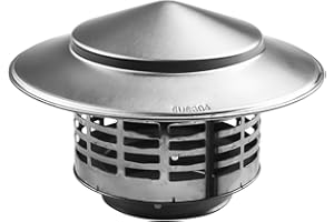 UTTASU Stainles Steel Chimney Cap, Metal Chimney Cowl with Bird Guard, Vent Cover Cap, Rain Snow Hat, Mesh Protector(75MM)