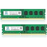 PC3 12800U 16GB Kit (8GBx2) DDR3 1600MHz UDIMM RAM, 8GB 2Rx8 PC3 12800U CL11 1.5V 240-Pin Non-ECC Memoria Desktop