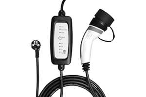 EVIEUN EV Charger Type 2 Portable Ev Chargeur,Home EVSE Chargeur Voiture Electrique Rapide 11 Courant Commutable(6-16A) 2 PIN EV Chargeur Station 3.6KW/19.86ft