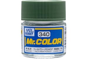 MR HOBBY - GUNZE Mr. Color 340 Field Green FS34097 (Semi-Gloss/Aircraft) Paint 10ml. Bottle Hobby by Mr. Hobby