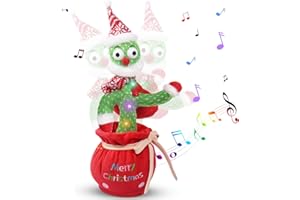Booaee Cactus di peluche parlante di Natale, parlante e cantante, interattivo, elettronico, giocattolo di peluche, regalo di Natale