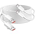 Xiaomi USB C Cable 2 Pack - 1M/3.3ft Type C Charger Cable - Fast Charging 6A Turbo Hyper Charging - Compatible with Xiaomi 12/14 Pro/13T/12T/11T/11 Lite/Redmi A3/Note 11/9T/9/8/POCO F4 GT/M4/X4 Pro