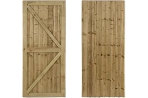 ARBOR GARDEN SOLUTIONS Featheredge Wooden Garden and Side Gates, Fully Framed and Capped (v2)(H-1800, W-800, Natural (Light Green) Finish)