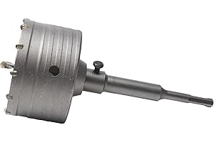 WERKA PRO Scie trépan SDS+ en carbure de tungstène, idéale pour maçonnerie et bricolage, longueur 160 mm, diamètre 100 mm, fixation rapide et durable, couleur argent.