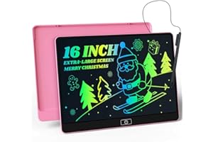 POPERFUN 16 Zoll LCD Schreibtafel Kinder, Bunte Maltafel Zaubertafel Umweltfreundlich Lernspielzeug für 3-12 Jahre Jungen und Mädchen, Geburtstagsgeschenk Ostergeschenke