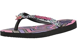Havaianas Kids Slim Glitter Trendy Black Rubber Child Flip Flops Sandals