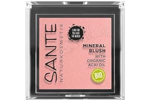 ‎SANTE NATURKOSMETIK SANTE Naturkosmetik Mineral Blush 01 Mellow Peach, natürliches Rouge mit seidig-weicher Textur, verleiht natürliche Frische und setzt strahlende Farbakzente, mit wertvollem Bio-Acaiöl, Vegan, 5 g