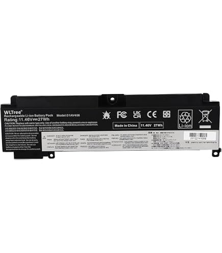 Batería Para Portátil Lenovo ThinkPad T460S Y T470S - Polímero De Litio, 11,46V, 27Wh, Compatible Con Múltiples Números De Pieza (01AV406, 00HW025, Etc.)