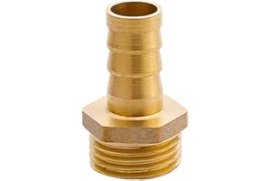 MOUMOUTEN Raccordo portagomma in ottone da 1/2", filettatura maschio, giuntatrice per metalli, giuntatrice per tubi flessibili, adattatore per aria, acqua e olio (sottile 12 mm)