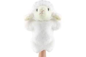 Larcele Lindo marioneta de mano de peluche suave (SO-26 oveja), color blanco