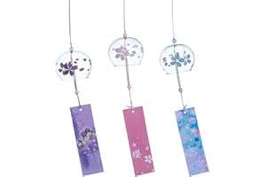 Toddmomy 3 Stück Japanisches Windspiel: chinesisches Windspiel Glas Wind Chimes Japanese FüR SonnenfäNger Kirschwindspiel für Hochzeitsfestgeschenke, Gartenfenster, Außen- oder Innendekoration