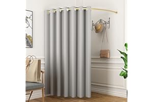 AINBONTE Clothing Store Fitting Room, 100cm Changing Room Used in Mall and Office, Dressing Room for Privacy Protection and Room Divider, Include Shading Curtain, Hanging Rod and Hook Up (Grey, 100 cm)