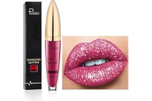 SINYE 18 Color Diamond Glitter Lipgloss Rossetto Rossetto liquido opaco lucido, lucidalabbra a lunga durata Coppa antiaderente Rossetti naturali morbidi e confortevoli (02)