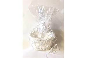 CHATTELS WHITE SMALL OVAL HAMPER/WHITE DOT PAPER